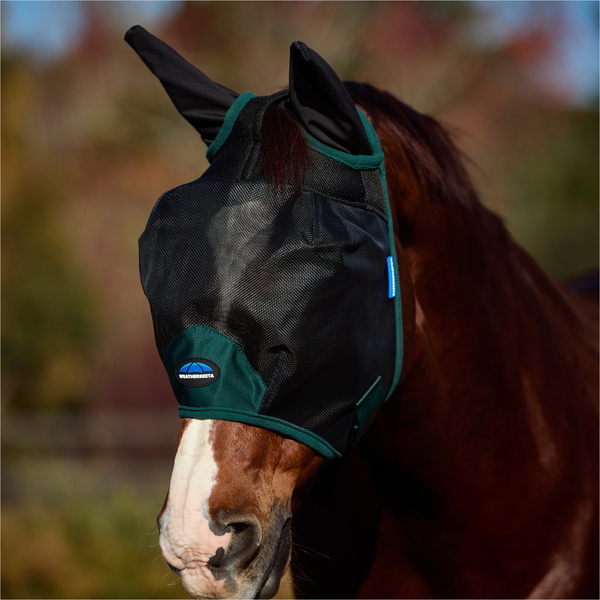 2026 WeatherBeeta Comfitec Durable Maille Masque Anti-mouches Avec Oreilles 1029728006 - Black / Vert De Forêt